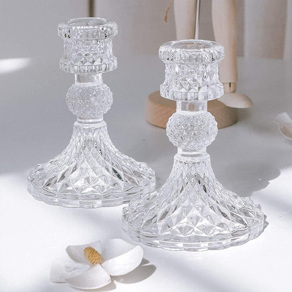 LEXO เชิงเทียนแก้ว เนื้อแก้วหนา แก้วเนื้อดี ใช้งานสะดวก candlestick รูปที่ 2