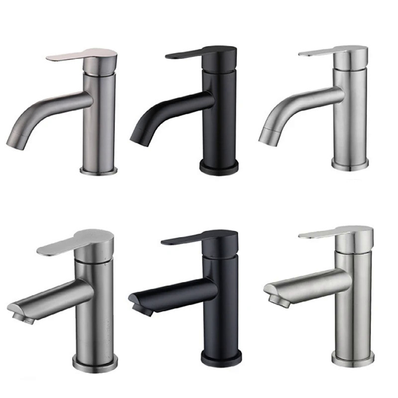 Gun Gray Sink Faucet Bathroom Basin Faucet Deck Mounted Stainless Steel Batheoom Faucets Bathroom Wa