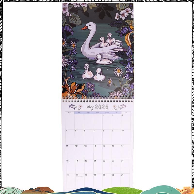 Super 2025 Wall Calendar of Nature & Wildlife Art Art ArtworkByAngie 2025 ปฏิทินสําหรับ Home Office 