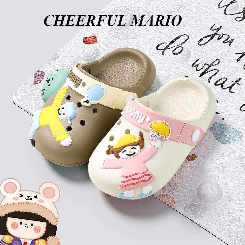 Cheerful Mario 15-20ซม Slipper เด็ก ตัวการ์ตูน รองเท้าแตะเด็ก น่ารัก แฟชั่น รองเ