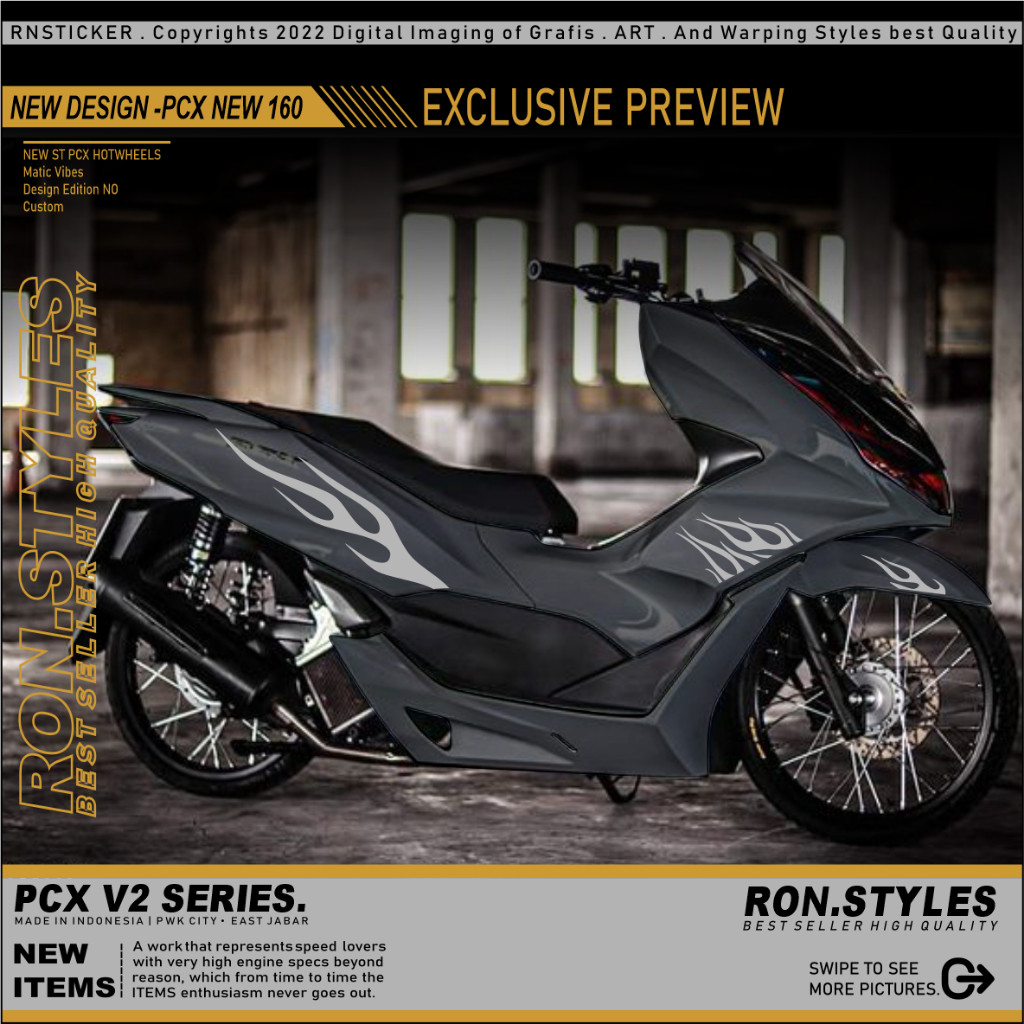 V2 สติกเกอร์ตัดแถบ PCX ใหม่ 160 แถบตัวแปร PCX api ร้อน WHELLS STRIPING PCX 160 api STRIPING PCX 160 