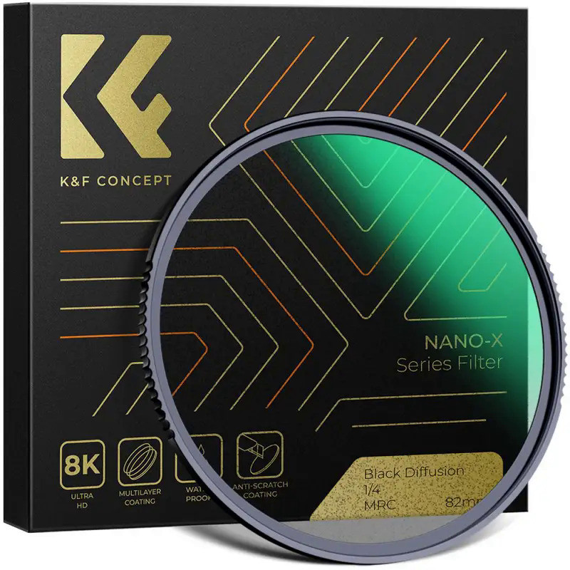 K&F Concept 67mm 1/4 Black Pro Mist 77mm 82mm Lens Diffusion Filter NANO-X 49mm 52mm 55mm 58mm 62mm 
