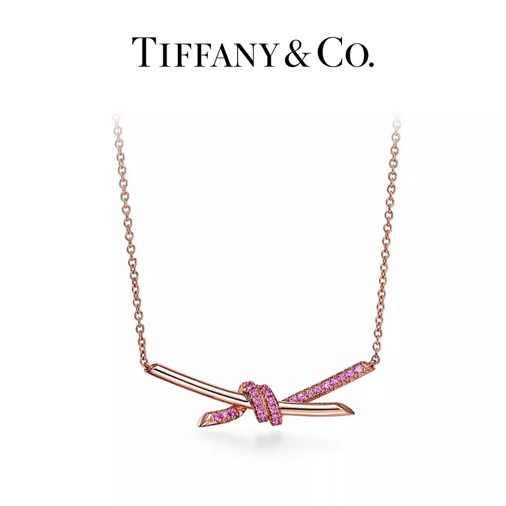 [สต๊อกพร้อมในราคาขาย] Tiffany & Co./Tiffany Tiffany Knot Series สร้อยคอ