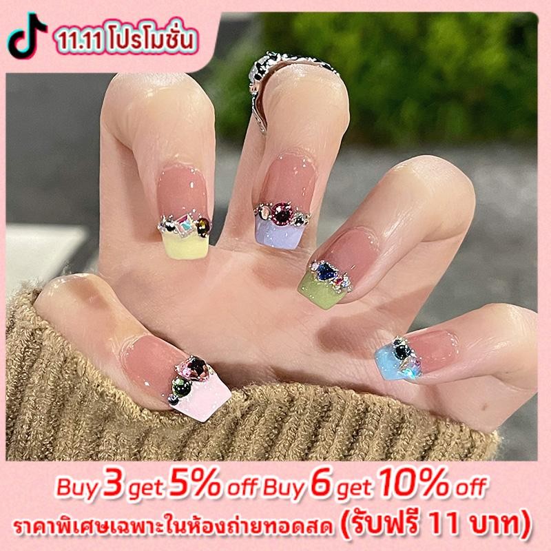 UONE พร้อมส่ง LK02 จัดส่งภายในประเทศไทย เล็ปปลอมสำเร็จรูปแบบใหม่ คุณภาพสูง เล็บปลอมเจลโดนเด่นทันสมัย