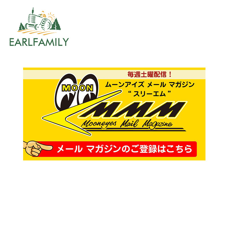 Earlfamily 13 ซม.Mooneyes Slapรถสติกเกอร์การ์ตูนคําเตือนWindowsกันชนScratch-ProofไวนิลDecalบุคลิกภาพรถจักรยานยนต์กันน้ําGraffiti