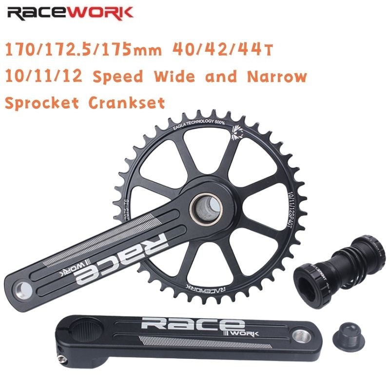 งานแข่ง ​​170/172.5/175 มม.จักรยาน Crankset 10/11/12Speed สําหรับ GXP Single Chainring 40/42/44T กว้