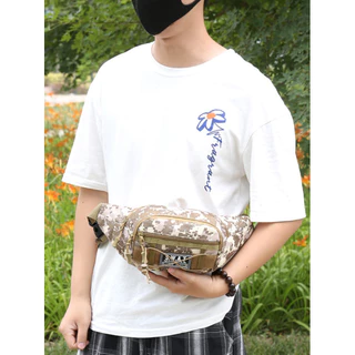(w264)กระเป๋าคาดอก ผ้าใบหนา สายใหญ่ ลายพรางทหาร