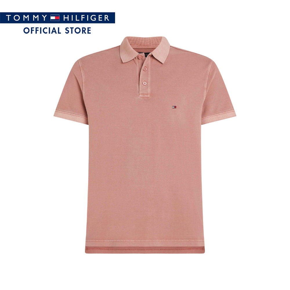 Tommy Hilfiger เสื้อโปโล ผู้ชาย รุ่น MW0MW34757 TJ5 - สีชมพู