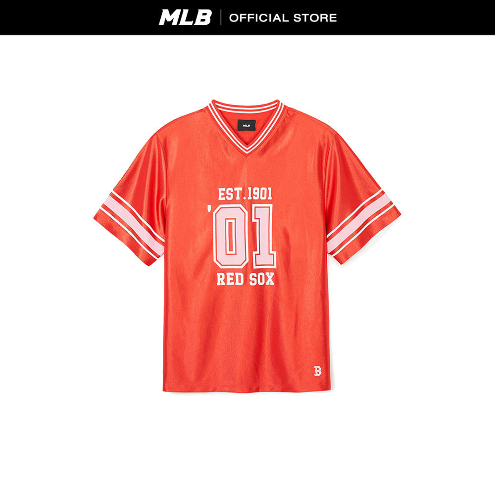 MLB เสื้อยืด Unisex Varsity T-Shirt รุ่น 3ATSV1143 43RDL สีแดงอ่อน