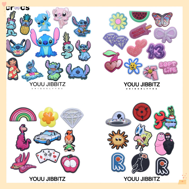 Crocs Jibbitz Stitch Jibbitz การ์ตูนอะนิเมะรองเท้าหัวเข็มขัด Crocs SpongeBob Crocs อุปกรณ์เสริม