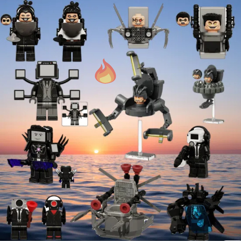 ใหม่ Skibidi ห้องน้ํายูเอฟโอคนประกอบชิ้นส่วน Building Block ปริศนาโมเดลของเล่นเด็กของขวัญมินิฟิกเกอร์
