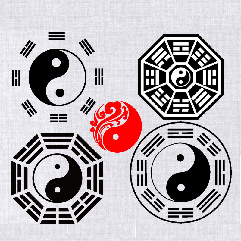 Tai Chi Yin Yang Xiantian Houtian Fuxi Bagua รูปแบบกระจกสติกเกอร์กันน้ําสติ๊กเกอร์ติดผนัง Home Window Grille วอลล์เปเปอร์ 12.21