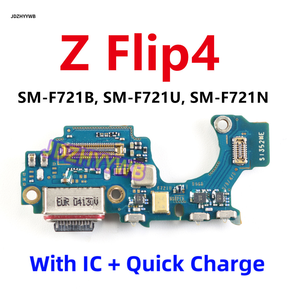 1pcs USB ชาร์จพอร์ต Flex สายพอร์ตบอร์ดปลั๊กไมโครโฟนสําหรับ Samsung Galaxy Z Flip4 F721 F721B F721U F