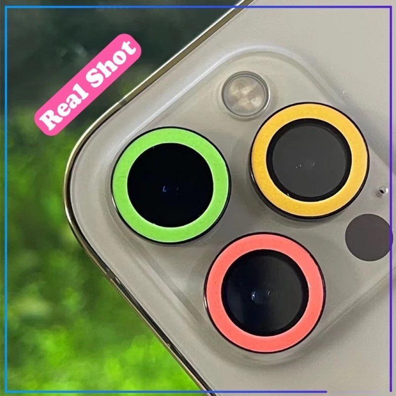 ชุดหรูหรากล้องป้องกันสี Luminous Flim สําหรับ IPhone 16 15 14 13 12 11 Pro Max 14 15 16 Plus 12 13 Mini Fluorescence HD เลนส์ Anti Scratch กระจกป้องกันแหวน - รูปที่ 5
