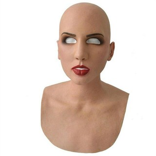Topeng Lateks Realistis untuk Cosplay Pesta Halloween Full Face Kepala