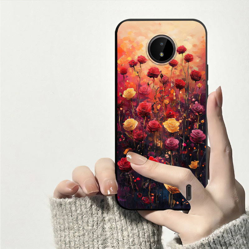 แฟชั่นสําหรับ Nokia C20 C10 C01 C12 Plus C02 กรณีพิมพ์สีดอกไม้ซิลิโคนอ่อนนุ่ม TPU กันกระแทกเคสโทรศัพท์สําหรับ Nokia C12 C12Pro C1 2nd Edition ฝาหลัง - รูปที่ 5