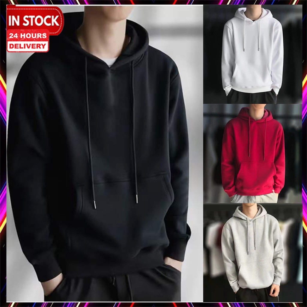 ⚡สต็อกพร้อม⚡ Plain Hoodie Baju Hoodie Lelaki Jasket Lelaki Hoodie Man Hoodie ผู้หญิง Hoodie Perempua