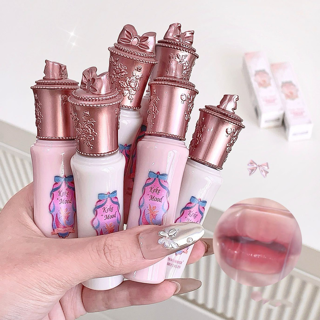 Keke Mood Cute Midsummer Night Moisturizing Lip Glaze Whitening Nude Watery Mirror ลิปสติก