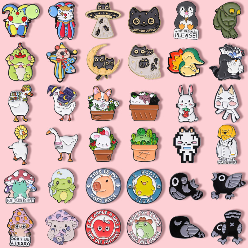 ''90การ์ตูนสัตว์ ชุด ' เข็มกลัดเคลือบแฟชั่นเสื้อผ้าอุปกรณ์เสริมกระเป๋านักเรียนป้ายของขวัญสําหรับเพื่อน