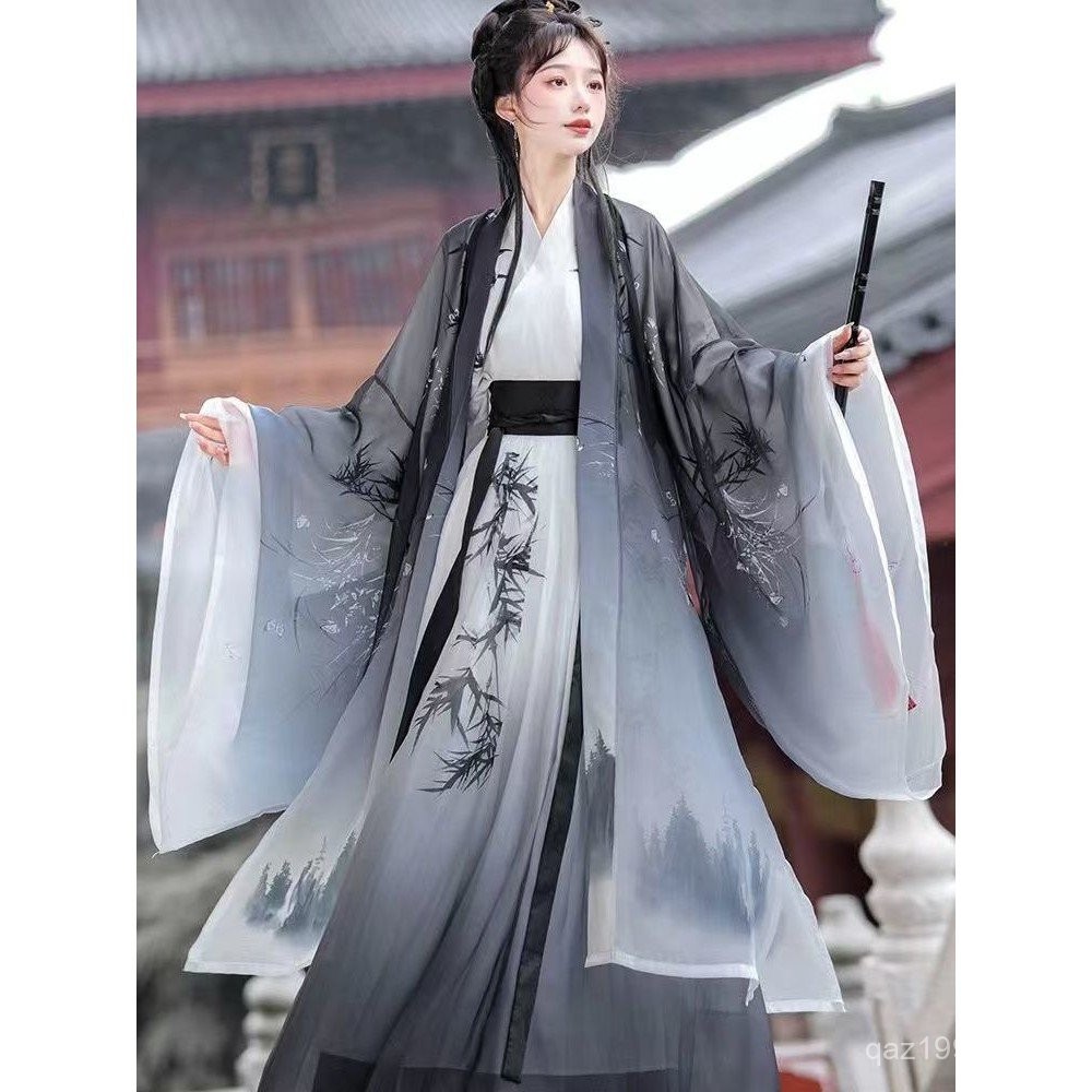 Guofeng Hanfu ต้นฉบับใหม่สไตล์จีนเสื้อแขนใหญ่สไตล์คู่สไตล์เพลงของแท้ฤดูใบไม้ร่วงและฤดูหนาวชายและหญิงชุดเอว fq6c