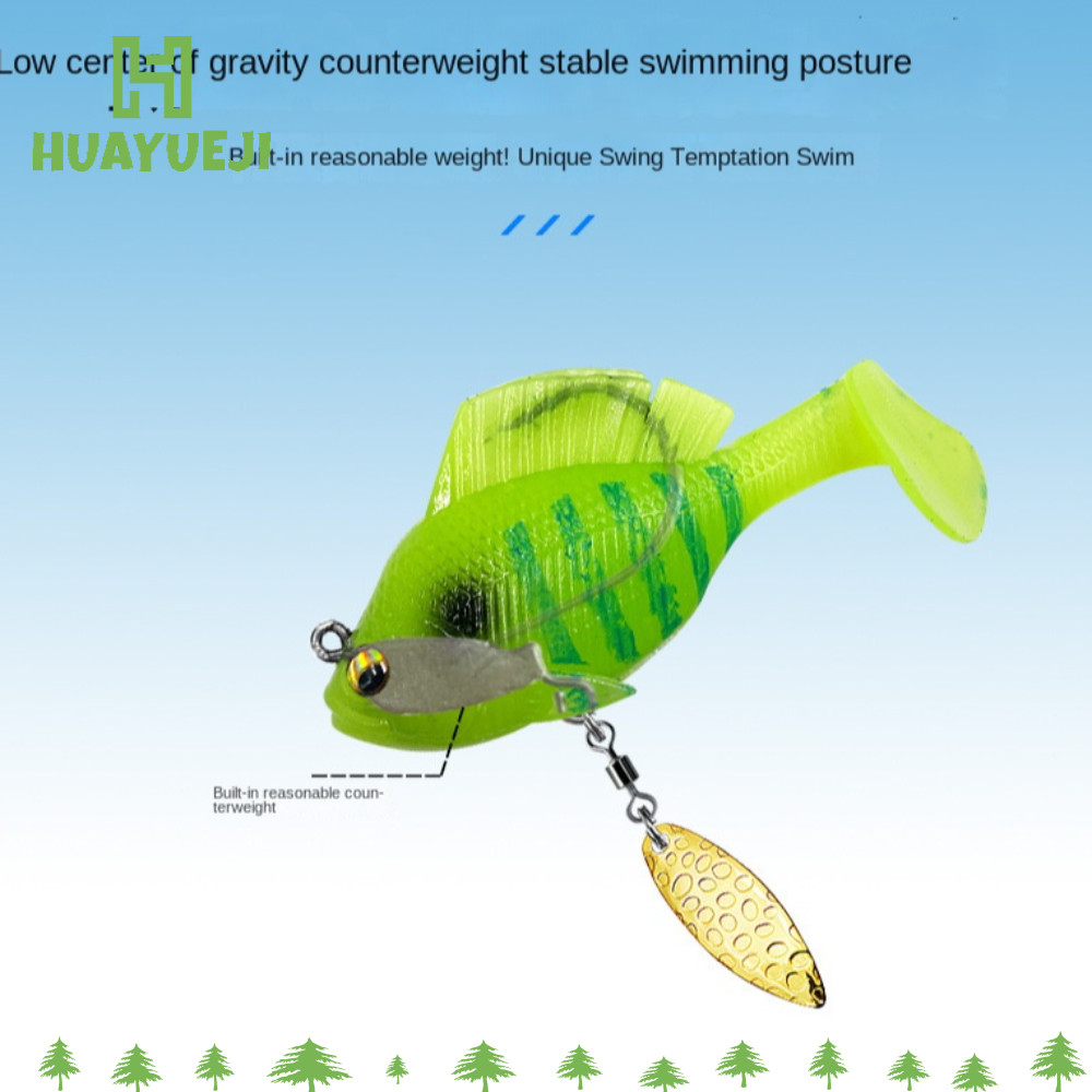 Yueji เหยื่อเบสอ่อนพร้อมตะขอตะกั่ว, SwimBait Jig SwimBait, 2024 Bass Pike Silicone Lure เหยื่อพลาสติกอ่อน