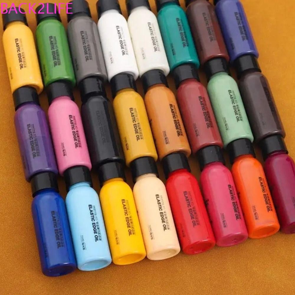 BACK2LIFE หนังขอบสีน้ํามัน,ที่มีสีสัน Dye Dressing ขอบหนังน้ํามัน Finishing Agent, DIY Craft 30ml สีเสื้อหนังขอบรองเท้า Pigment หนังสินค้า