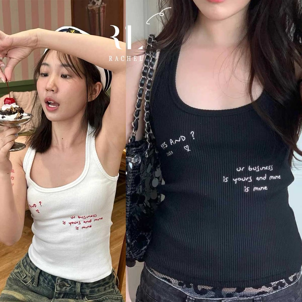 เสื้อกล้ามแขนกุด สไตล์มินิมอล ตัดสีโดดเด่น
