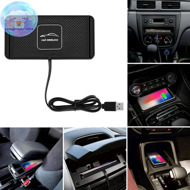 YANGWEN 1PC รถ QI เครื่องชาร์จโทรศัพท์ไร้สายแผ่นกันลื่น Fast Charging สําหรับโทรศัพท์
