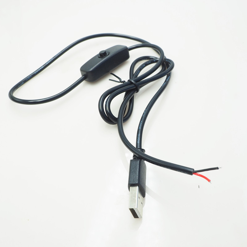 ((จํานวนมากและราคาที่ยอดเยี่ยม) สายไฟหัวเดียว USB สายไฟหลัก 2 สาย USB ชายหญิง 5V พัดลมระบายความร้อนสาย USB พร้อมสวิตช์