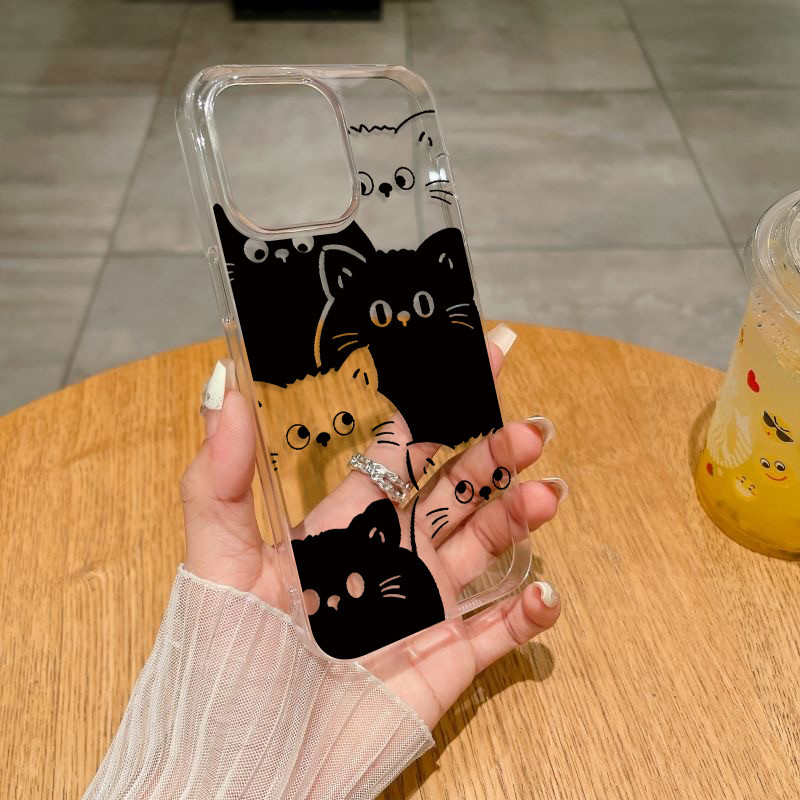 SUN เคสใสขอบแข็งใสบางเฉียบสูงสำหรับมือถือไอโฟน 11 12 13 14 15 16 PRO MAX XR XSMAX 7/8PLUS XS 14 15 16 PLUS #073