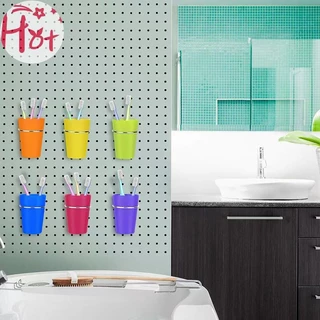 GE 1 ชุด Pegboard ถ้วยอุปกรณ์เสริมสําหรับ Craft Room Hook ตะกร้าริบบิ้นสกรูเครื่องมือสําหรับจัดระเบียบอุปกรณ์เสริมเครื่องมือ Square