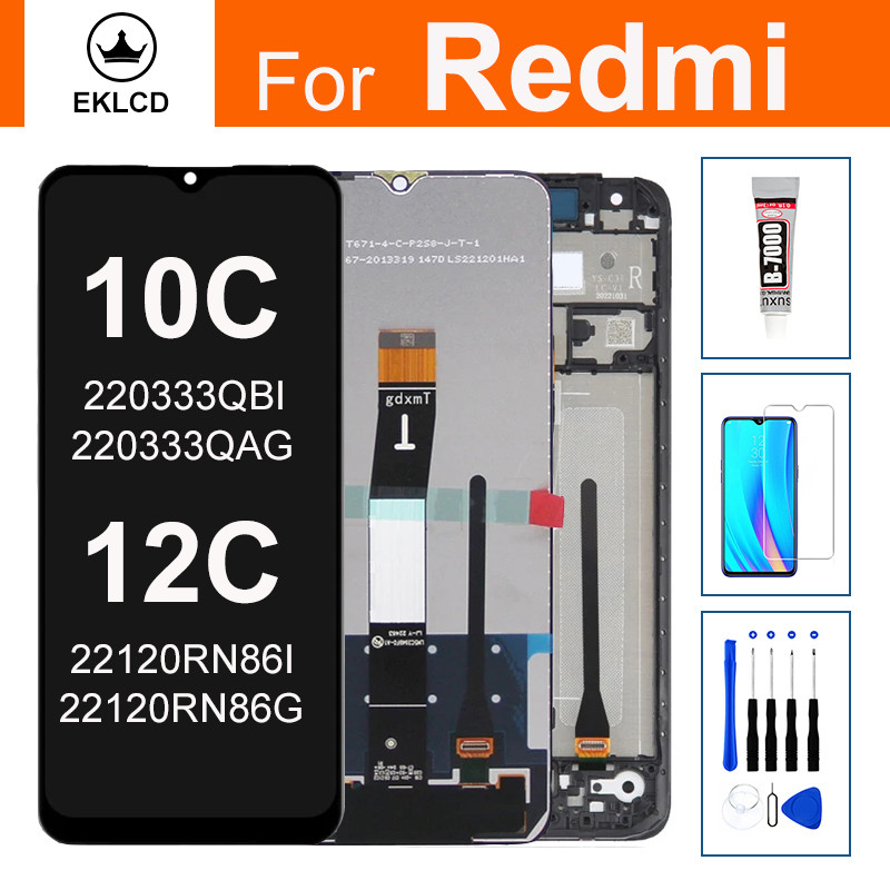 จอแสดงผล LCD สําหรับ Xiaomi Redmi 10C 12C 22120RN86G 220333QAG 22126RN91Y ชุดประกอบดิจิไทเซอร์หน้าจอ