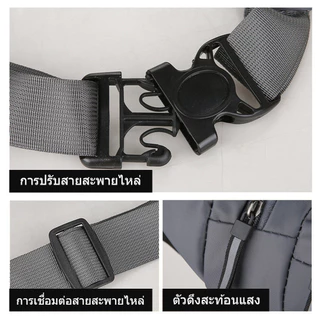 กระเป๋าคาดอกคาดเอว กระเป๋าใส่โทรศัพท์มือถือ มี4ช่องซิป สไตส์เท่ ผ้าใบไนล่อนกันน้ำ