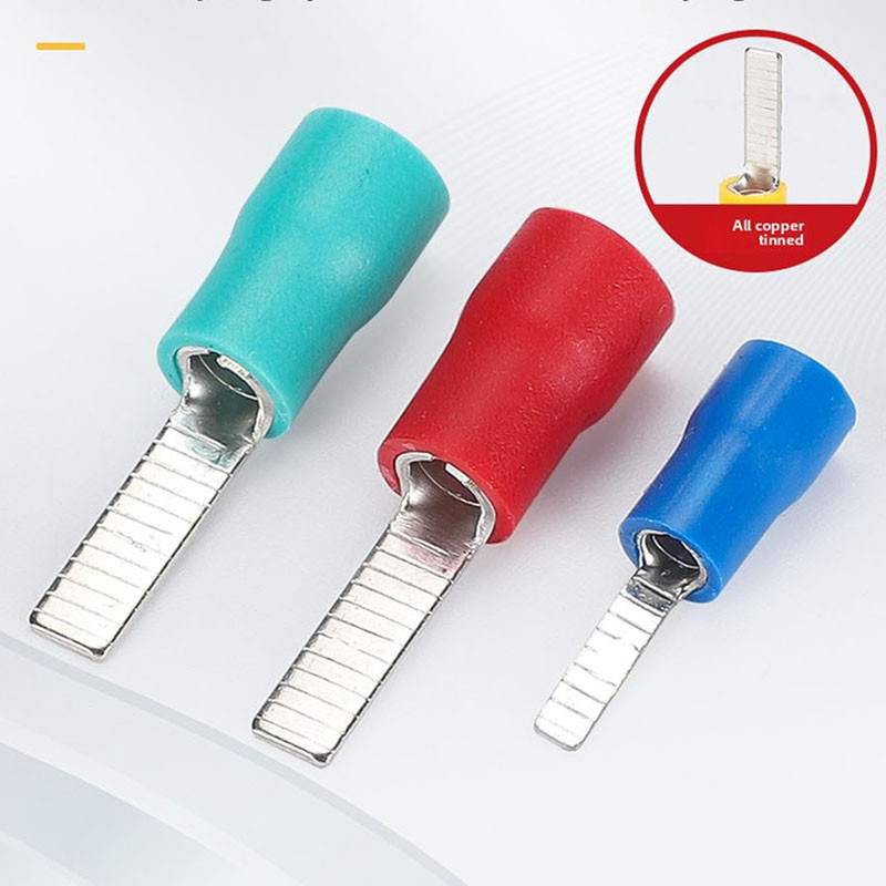 ขั้วต่อ DBV C45 ใส่ลูกบิดสายไฟรูปทรงแผ่น ปลอกหุ้มก่อนฉนวน ลูกบิดสายไฟกดเย็น ตัวเชื่อมต่อทองแดงสำหรับเบรกเกอร์ DBV1.25/2/5.5-10