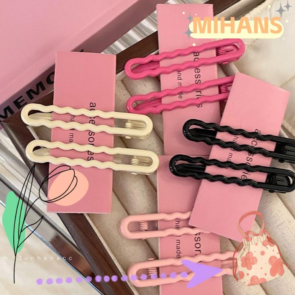 มิห์ กิ๊บติดผมด้านข้างหยัก,กิ๊บติดผมน่ารักสีลูกกวาดสีทึบโลหะผสม,เครื่องประดับผม