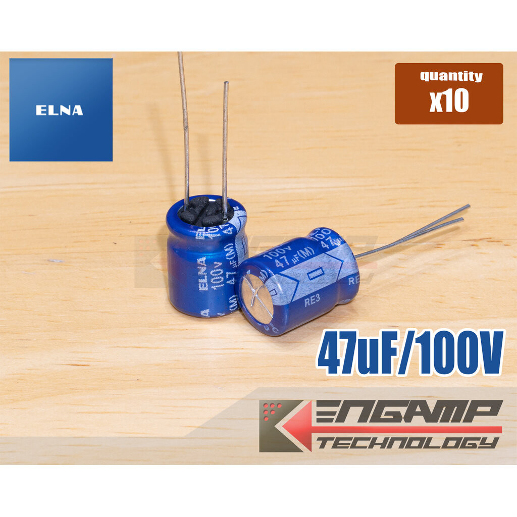 (10ตัว) [E-CAP] 47uF/100V 85 C ELNA RE3 ขนาด 10x13mm P=5