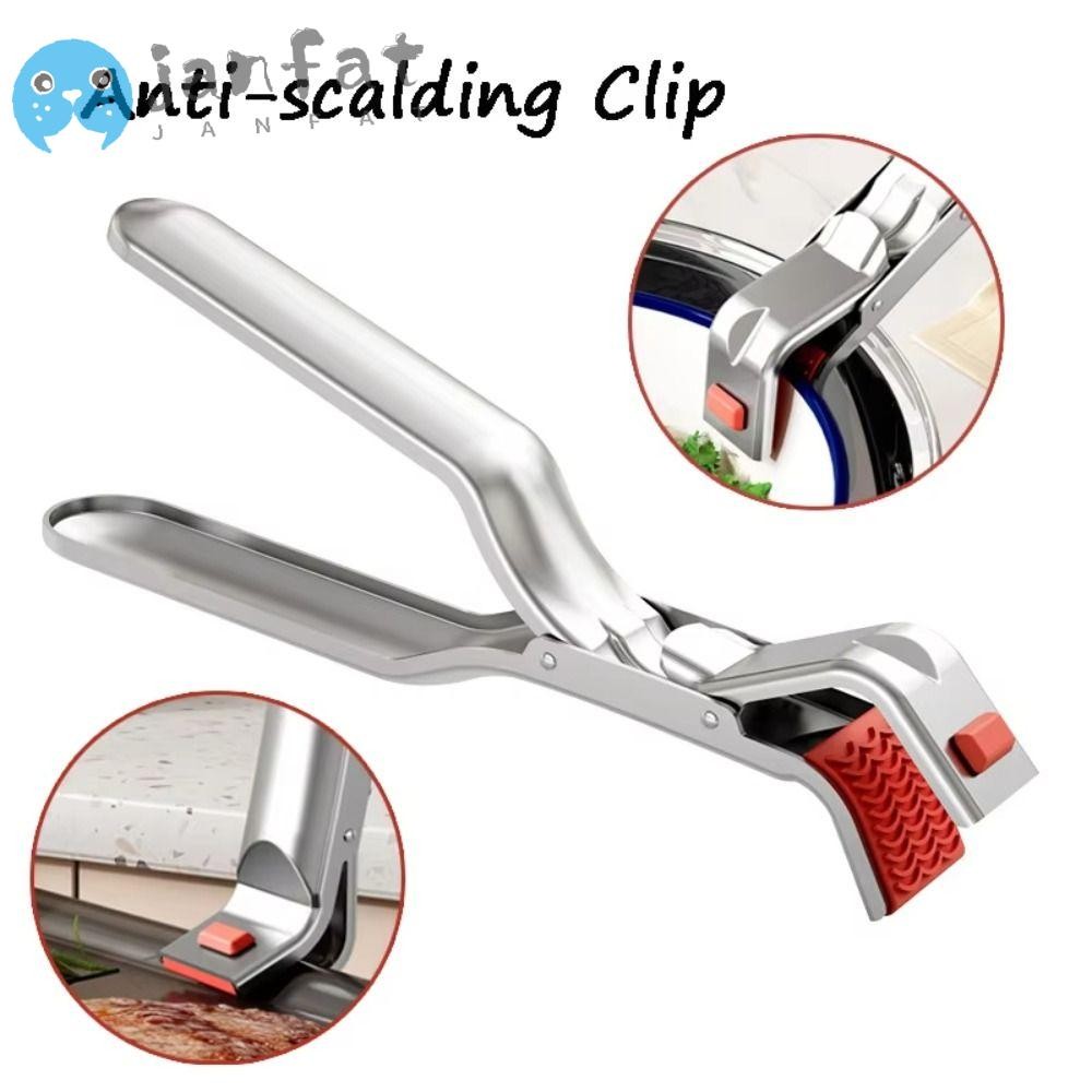 JANFAT 1 ชิ้นที่หนีบจาน,สแตนเลสหนา Anti-scalding คลิป,หม้อกันลื่นกระทะ Gripper คลิปอุปกรณ์ครัว