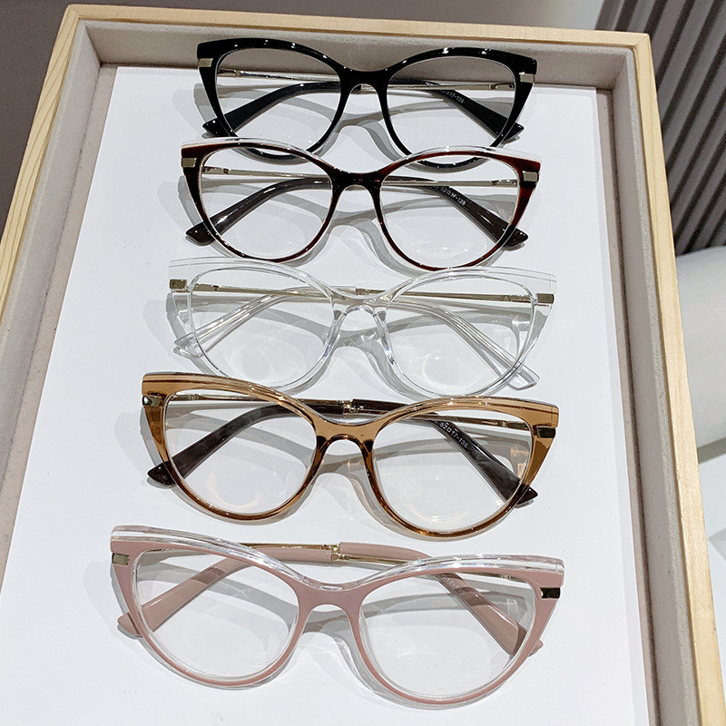 AVL6095 1 ชิ้น Cat Eye กรอบสายตาสั้น Photochromic Unisex ผู้ชายผู้หญิงเปลี่ยนเลนส์ Myopic แว่นตา