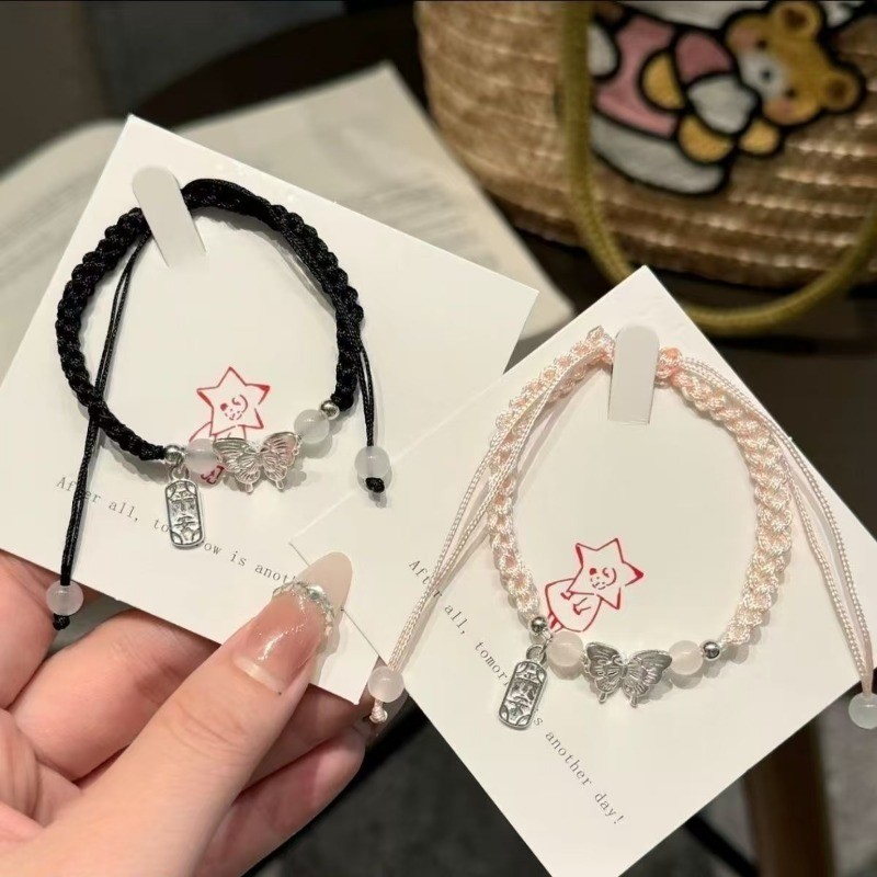 สร้อยข้อมือลูกปัดทอผีเสื้อจีนหวานปรับเครื่องประดับทํามือสําหรับสาวๆเพื่อนที่ดีที่สุดของขวัญวันเกิดไอเดีย