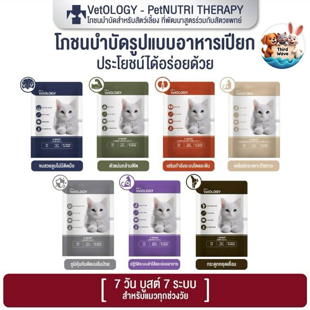Petheria VetOLOGY เพ็ทเทอเรีย อาหารเปียกแมว สูตรบำรุงสุขภาพ ไม่เติมเกลือ ขนาด 80g