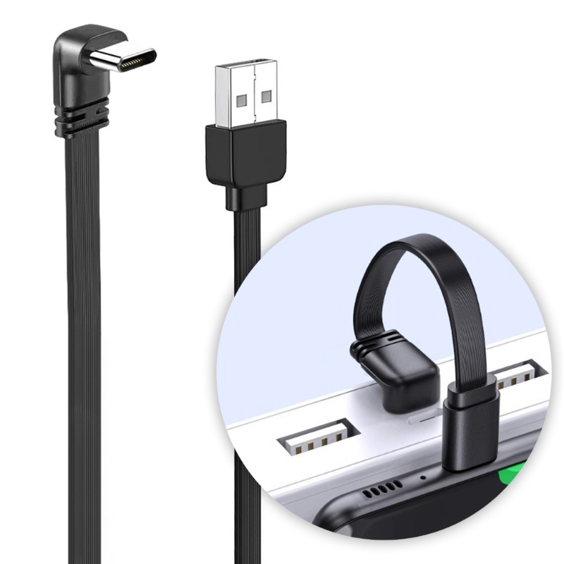 Yoo สาย USB เป็น USB C 90 องศา USB C สายชาร์จเร็วสําหรับโทรศัพท์มือถือเครื่องบันทึกรถ USB ชายกับสายม