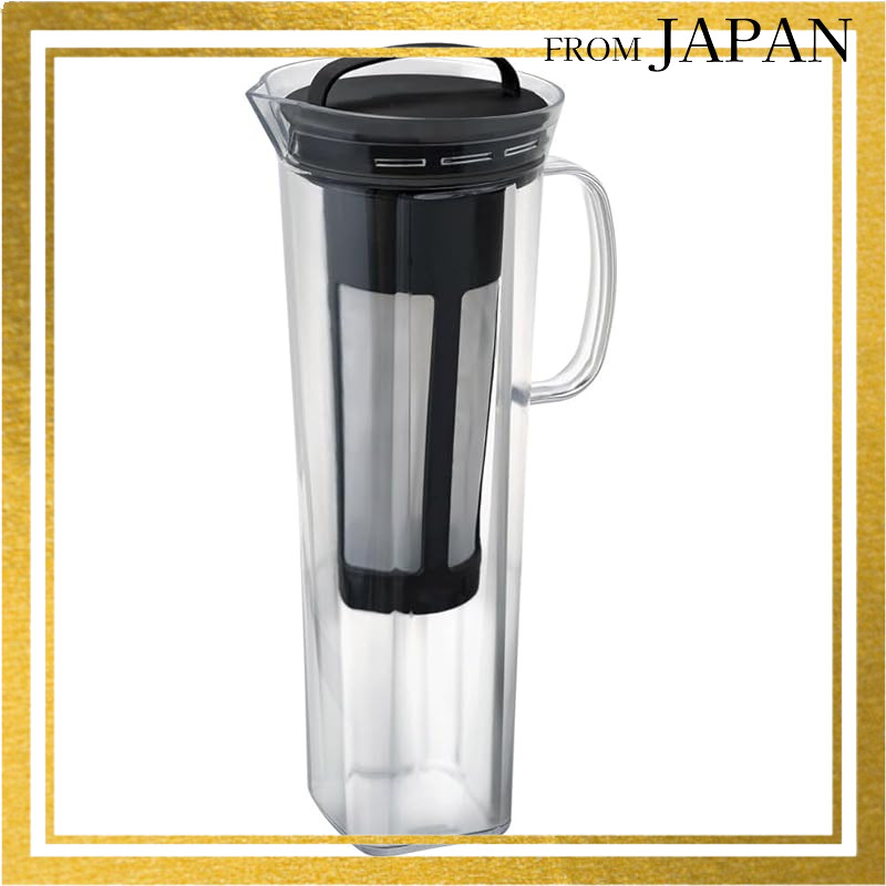 HARIO Cold Brew Coffee Pitcher Rise 840mL, for cold brew coffee, dishwasher safe, Tritan, Black CBR-