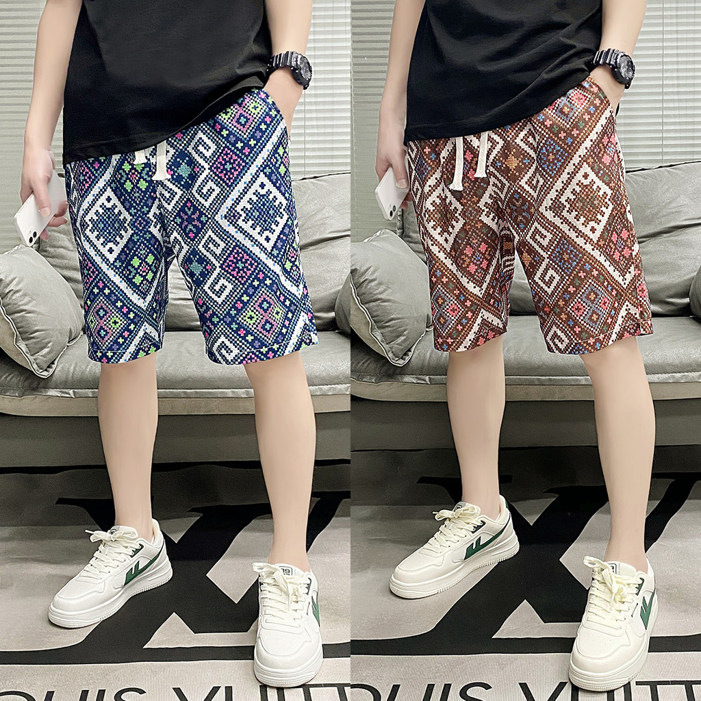SH101 HOME กางเกงขาสั้นแฟชั่นน่ารัก สามารถสวมใส่ได้ทั้งชายหญิง ลวดลายสมัยใหม่ใส่สบาย QC-DK8016