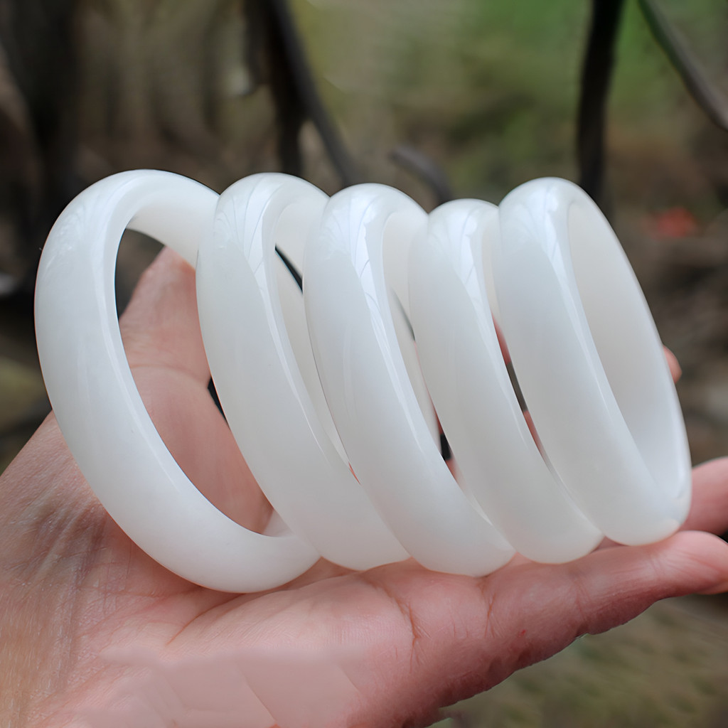สร้อยข้อมือผู้หญิงหินอ่อนสีขาวของขวัญธุรกิจ Jade