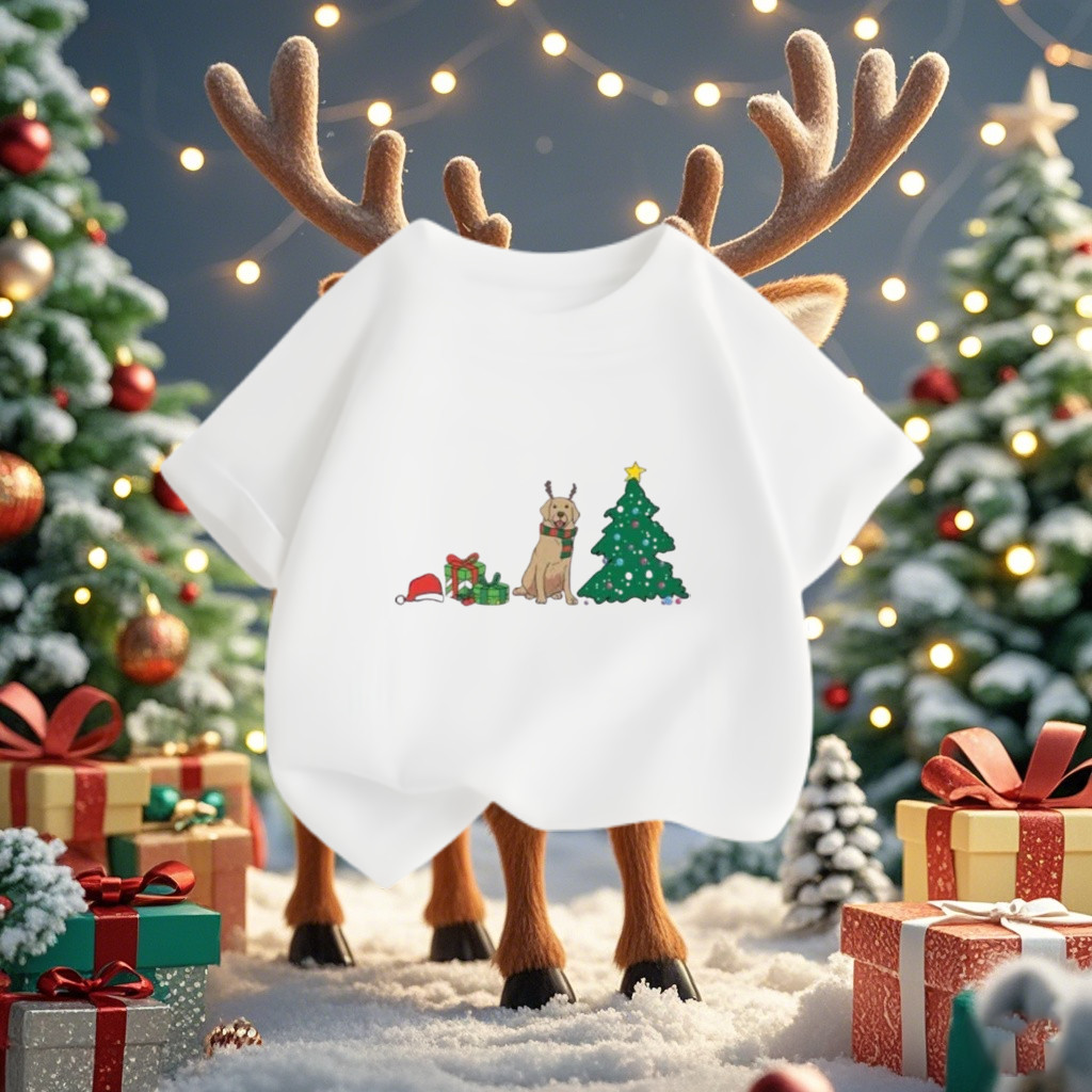 (จัดส่งตลอด 24 ชั่วโมง)KIDS PRINCESS เสื้อยืด Merry Christmas เสื้อยืดคริสต์มาสเด็กแขนสั้น สีแดงน่ารัก F203