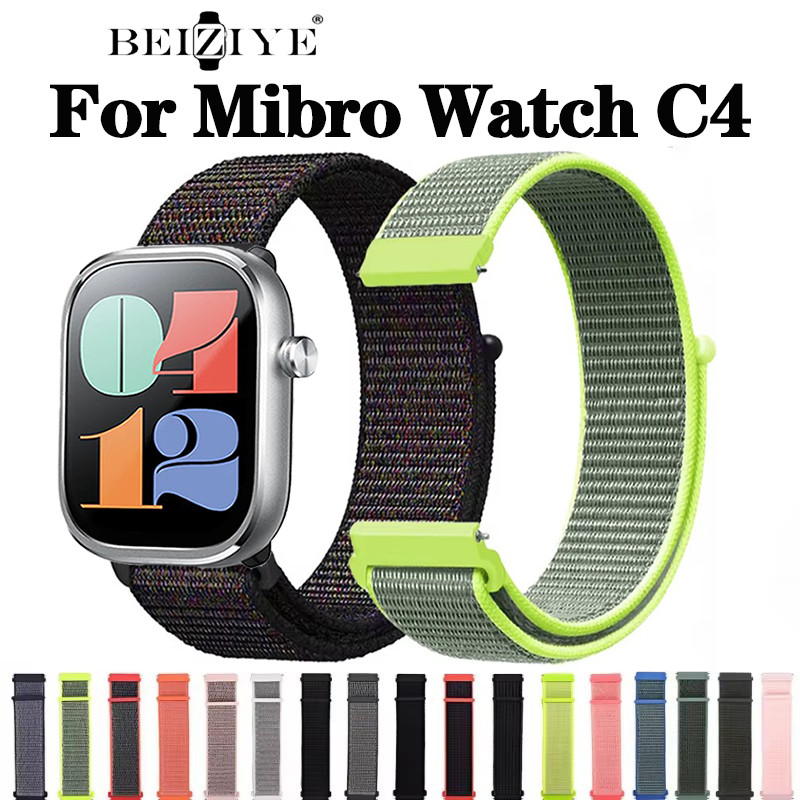 สายไนลอนสําหรับ Mibro Watch C4 Sport ห่วงสายนาฬิกาอัจฉริยะเปลี่ยนสายนาฬิการะบายอากาศ