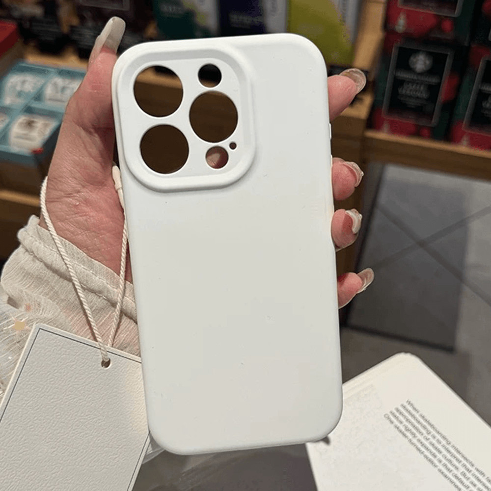 ซิลิโคนเหลวสีขาวเลนส์ที่ถูกต้องปกป้องเคสโทรศัพท์สําหรับiphone 16 Pro Max 16 Plus 15 Pro Max 14 13 12 11 Pro Maxปลอกกันกระแทก
