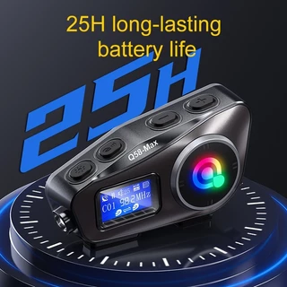 ใหม่ Q58-Max ชุดหูฟังอินเตอร์คอม บลูทูธ 5.3 หน้าจอ LCD 2 แชร์เพลง พร้อมไฟฉาย 500 ม. สําหรับหมวกกันน็อครถจักรยานยนต์