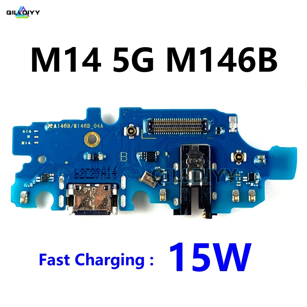 1pcs สําหรับ Samsung Galaxy M14 5G M146B USB ชาร์จ Connector Charger Dock พอร์ตไมโครโฟนประเภท C ปลั๊