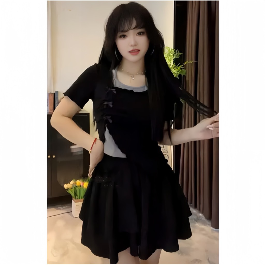 [HH.BIGSIZE] เสื้อยืดแขนสั้นผู้หญิงน่ารักปกแหลมและคอปกผ่าผูกโบว์ [TN0309]